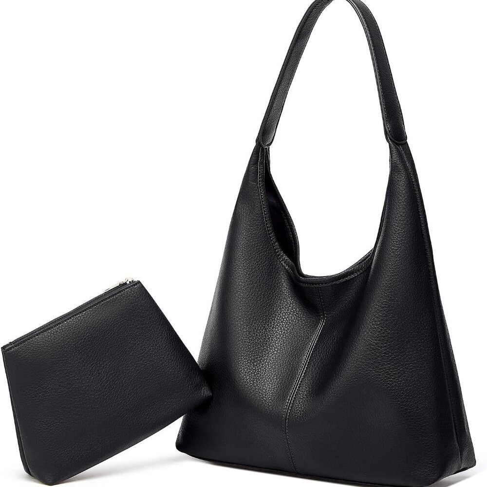 Slouchy Hobo Bags for Women Retro PU Leather Tote Crossbody Bag Soft Large Capac